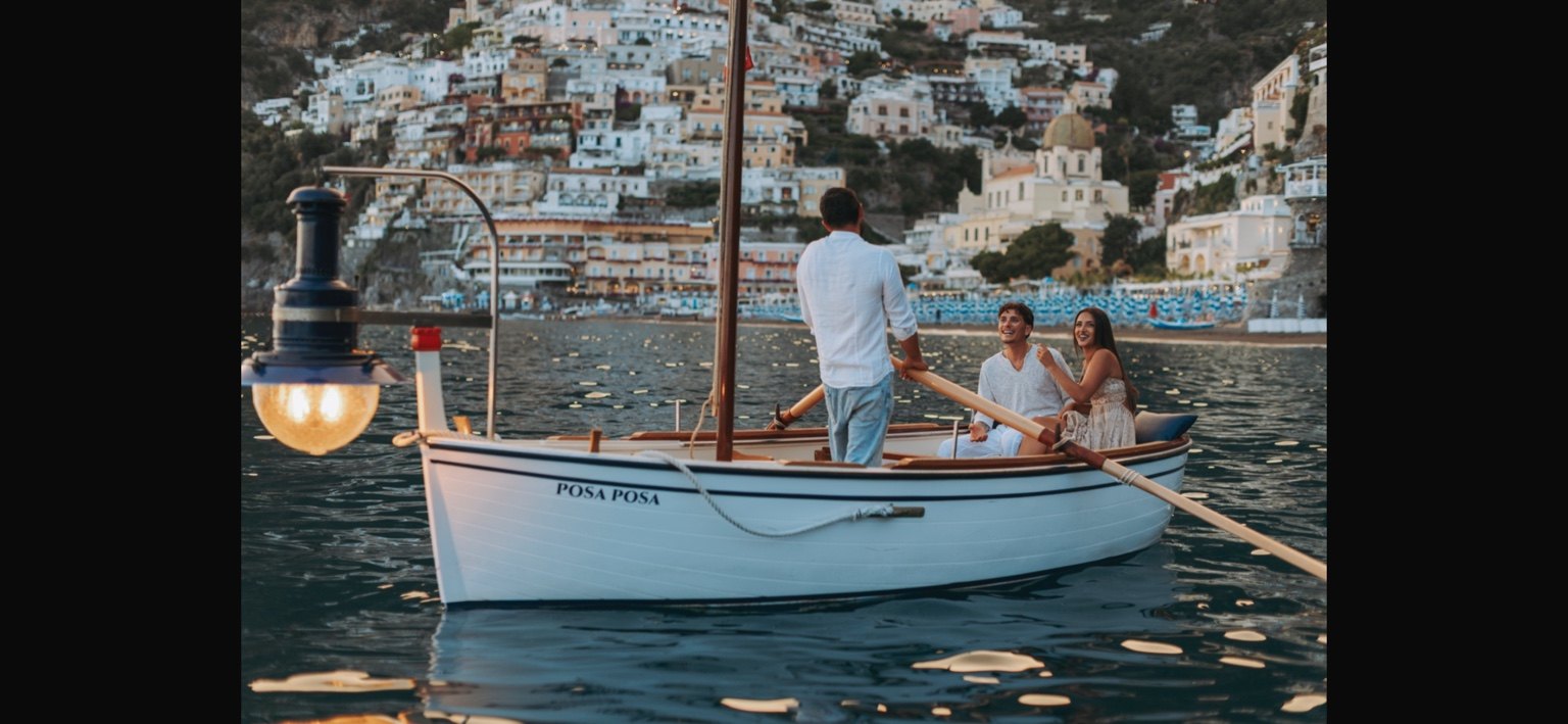 Posa Posa boat with Positano in the background